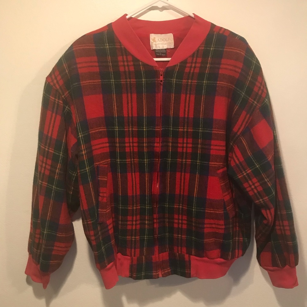 VINTAGE Plaid Bomber Jacket